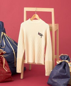 earth music&ecology Ｄｉｓｎｅｙ／フィガロ刺繍袖フェザーニット