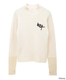 earth music&ecology Ｄｉｓｎｅｙ／フィガロ刺繍袖フェザーニット