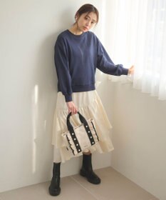 Feroux 【セットアイテム】裏毛プルオーバー×ランダムプリーツ スカート