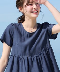Tiaclasse 麻調２段フレアチュニック
