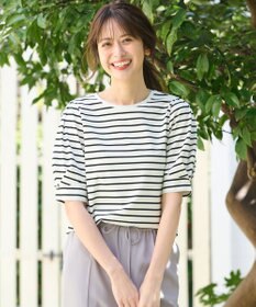 ANY SIS 【UVケア】プレーティングジャージー タックスリーブ カットソー