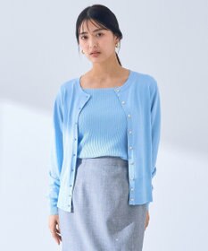 YECCA VECCA ラメ混クルーネックカーディガン