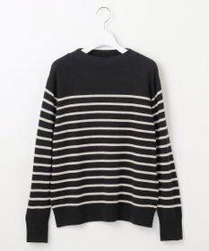 J.PRESS LADIES S 【洗える】SOFT TOUCH WOOL 立ち襟 ボーダー ニット