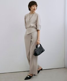 ICB 【UVケア・接触冷感・速乾・防シワ・洗える】 FluidBackSatin ランタンスリーブブラウス