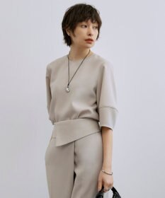 ICB 【UVケア・接触冷感・速乾・防シワ・洗える】 FluidBackSatin ランタンスリーブブラウス トープ系