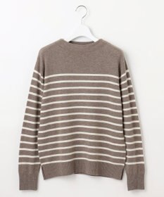 J.PRESS LADIES S 【洗える】SOFT TOUCH WOOL 立ち襟 ボーダー ニット
