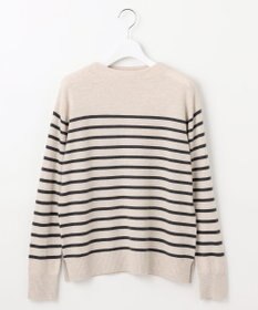 J.PRESS LADIES S 【洗える】SOFT TOUCH WOOL 立ち襟 ボーダー ニット