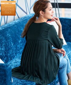 Tiaclasse 【洗える・スマート裏起毛】バックプリーツチュニックブラウス