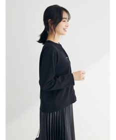 Green Parks カットジョーゼットドットボタンカーディガン