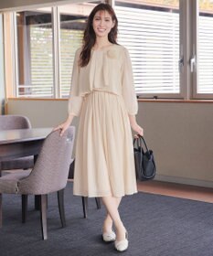 Tiaclasse 【新色追加】シフォンドレープワンピース