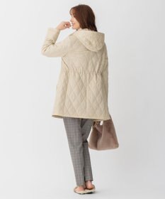 自由区 L 【洗える】ブライトキルト フード付きコート
