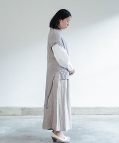 AND WOOL 〈上質な素材と手仕事から生まれた優しいニット〉オーガニックコットンロングベスト