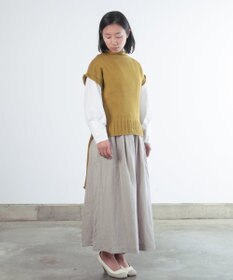 AND WOOL 〈上質な素材と手仕事から生まれた優しいニット〉オーガニックコットンロングベスト