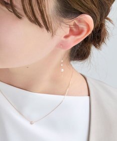 Phoebe 【金属アレルギー対応】【痛くないシリーズ】ドリッピングパールライトフィットイヤリング　シャンパンゴールド