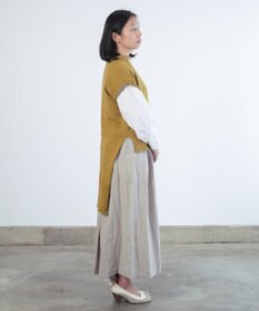 AND WOOL 〈上質な素材と手仕事から生まれた優しいニット〉オーガニックコットンロングベスト