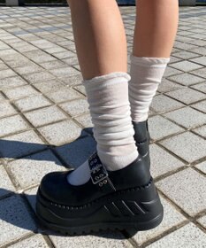 WEGO 厚底ハトメワンストラップシューズ