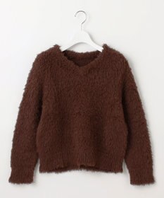 Feroux 【洗える】シャギーVネック ニット