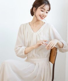 Tiaclasse 【新色追加・洗える】シフォンギャザーワンピース