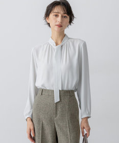 洗える】バックサテンアムンゼン ボウタイ ブラウス / 23区