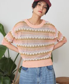 AMERICAN HOLIC マルチボーダー配色ニット