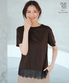 ANY SIS L 裾レース半袖Ｔシャツ