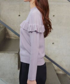 Tiaclasse L モックネックフリルニットトップス