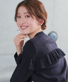 Tiaclasse L モックネックフリルニットトップス