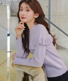 Tiaclasse L モックネックフリルニットトップス