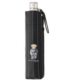 MOONBAT POLO RALPH LAUREN メンズ 折りたたみ傘 ストライプ×BEAR 65cm