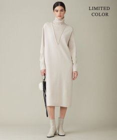 ICB 【WEB限定カラーあり】ウールブレンドスムース レイヤードデザインワンピース