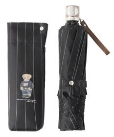 MOONBAT POLO RALPH LAUREN メンズ 折りたたみ傘 ストライプ×BEAR 65cm