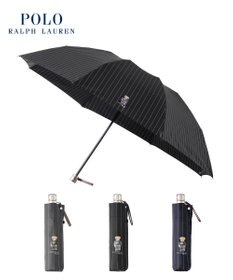MOONBAT POLO RALPH LAUREN メンズ 折りたたみ傘 ストライプ×BEAR 65cm