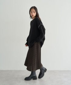 earth music&ecology 【洗濯機洗い可 / 選べる丈】アンチピリングC/A選べる丈配色ニット