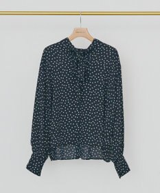 AMERICAN HOLIC 【イージーケア】ドット柄ボウタイブラウス