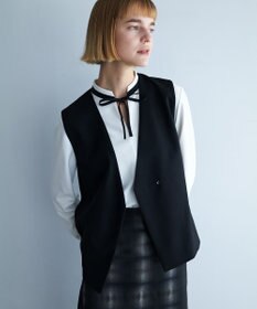 ICB L 【UVカット・洗える】ウール2WAYストレッチ Vネックベスト