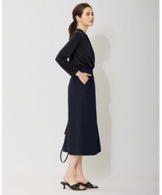 ICB L 【洗える】トリアセサテンスムース ボウタイ風プルオーバー