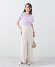 earth music&ecology アシメチュールフリルニットプルオーバー