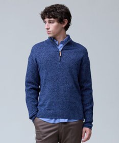 J.PRESS MEN ウール×カシミヤの上質素材【Cash Lamb's Wool】ハーフジップ ニット_25年モデル ネイビー系