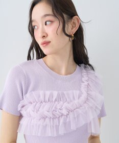 earth music&ecology アシメチュールフリルニットプルオーバー