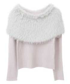 earth music&ecology ＳＥＴ２点ケープ＋リブニットプルオーバー