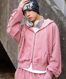 WEGO 【ユニセックス着用ITEM/MLサイズ展開】スウィッチングZIPパーカー