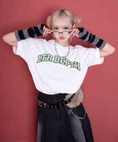 WEGO 【ユニセックス着用ITEM/MLサイズ展開】チェックカレッジグラフィックT（SS）