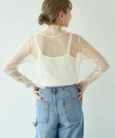 AMERICAN HOLIC ドットチュールハイネックプルオーバー