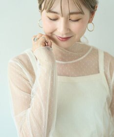 AMERICAN HOLIC ドットチュールハイネックプルオーバー