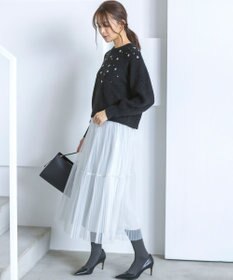 組曲 L ラメチュールプリーツ スカート