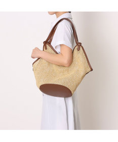 UNBILLION カシュカシュ cachecache / フェイクレザーショルダーバッグ付雑材風トート