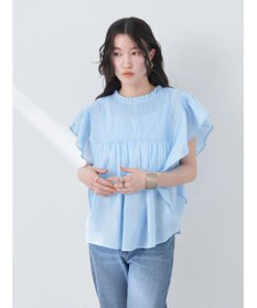 earth music&ecology コットンボイルフリルブラウス