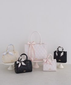 Maison de FLEUR スカーフ付きリボンキルティング2Wayスクエアトート
