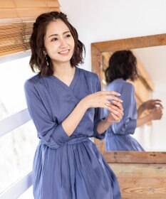 Tiaclasse L 【洗える】スタイルアップも叶うヴィンテージサテンワンピース