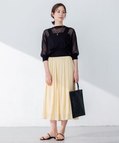 組曲 【新色追加・ウエスト調整可】ギャザーライトデシン パンツ